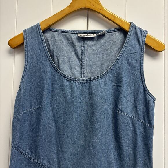 Vintage Newport News Jeanology Western Trad Wife Asymmetrical Denim Dress Sz 10 - Picture 8 of 10